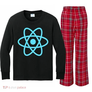 Reactjs React.Js Logo Javascript Framework Kids Long Sleeve Plaid Pajama Set