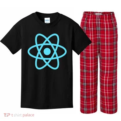 Reactjs React.Js Logo Javascript Framework Kids Plaid Pajama Set