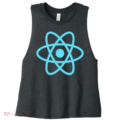 Reactjs React.Js Logo Javascript Framework Women's Racerback Cropped Tank