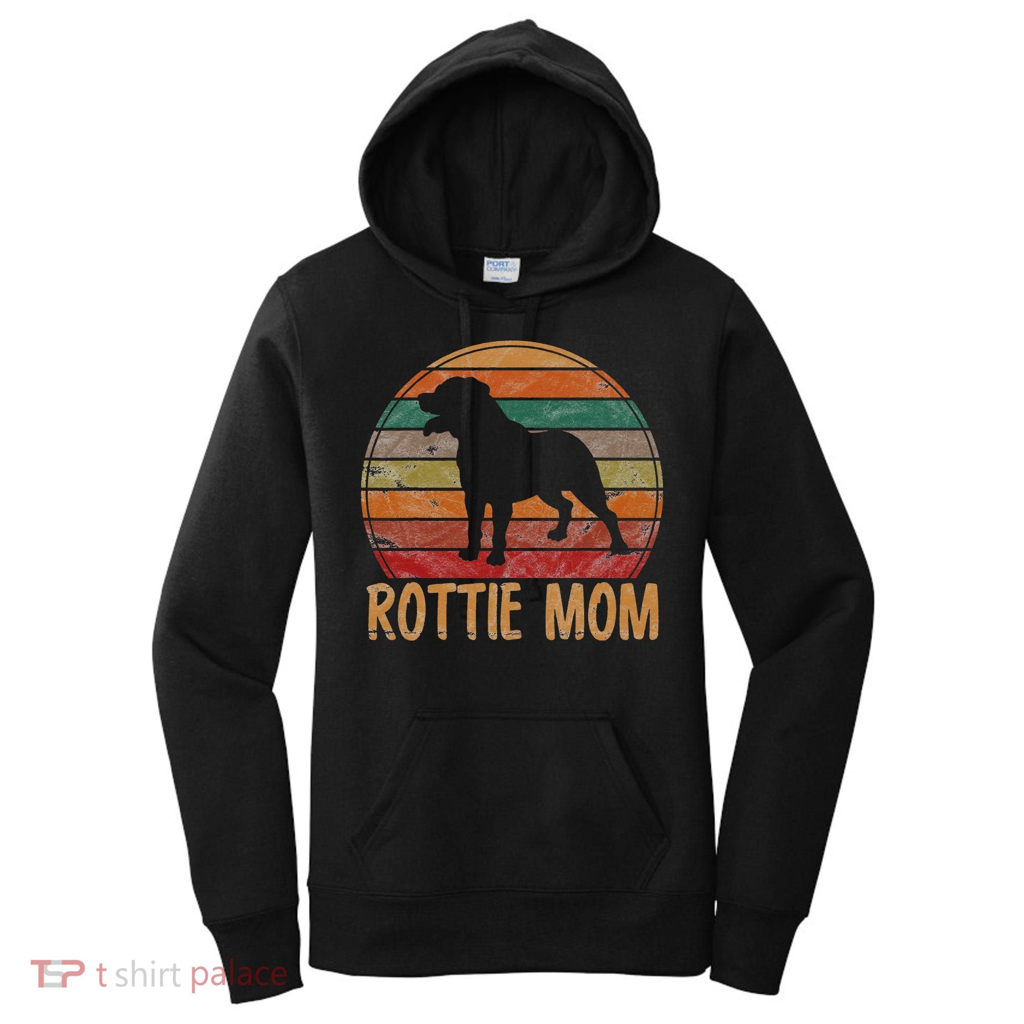 Retro Rottweiler Mom Gift Rott Dog Mother Pet Rottie Mama Women's Hoodie