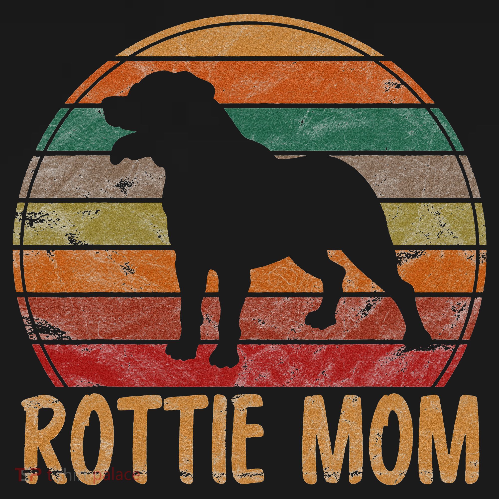 Retro Rottweiler Mom Gift Rott Dog Mother Pet Rottie Mama Women's Hoodie