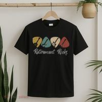 Retirement Rocks Musician Guitar Pick Guitars Guitarists T-Shirt thumb 2