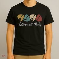 Retirement Rocks Musician Guitar Pick Guitars Guitarists T-Shirt thumb 3