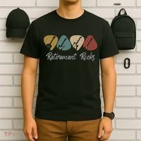 Retirement Rocks Musician Guitar Pick Guitars Guitarists T-Shirt thumb 6