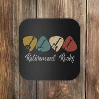 Retirement Rocks Musician Guitar Pick Guitars Guitarists Coaster thumb 0