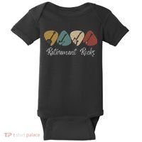 Retirement Rocks Musician Guitar Pick Guitars Guitarists Baby Bodysuit thumb 0