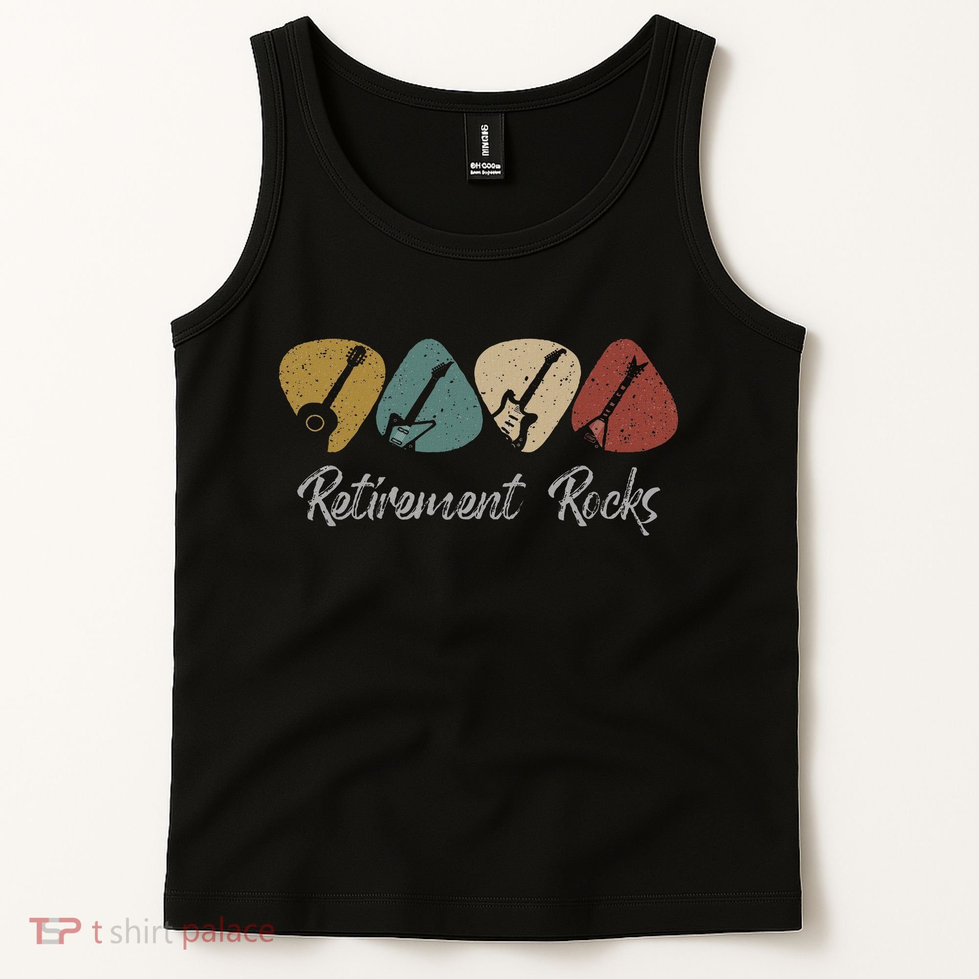 Retirement Rocks Musician Guitar Pick Guitars Guitarists Tank Top
