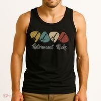 Retirement Rocks Musician Guitar Pick Guitars Guitarists Tank Top thumb 3