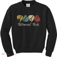 Retirement Rocks Musician Guitar Pick Guitars Guitarists Kids Sweatshirt thumb 0