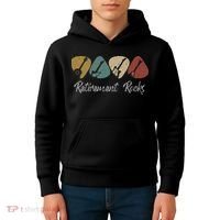 Retirement Rocks Musician Guitar Pick Guitars Guitarists Kids Hoodie thumb 4