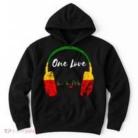 Rasta Reggae Music Headphones Jamaican Pride One Love Hoodie thumb 0