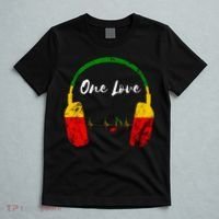 Rasta Reggae Music Headphones Jamaican Pride One Love T-Shirt thumb 5