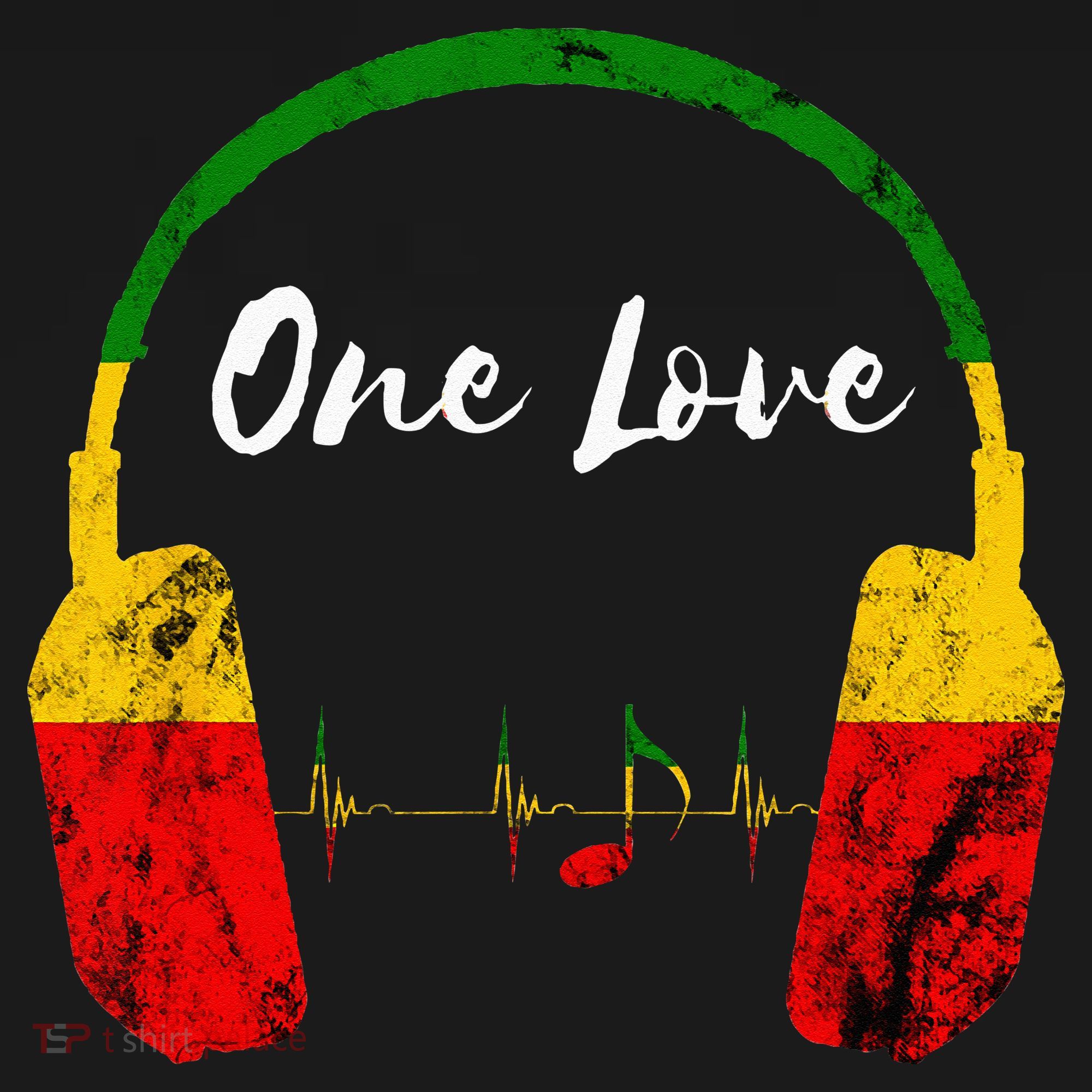 Rasta Reggae Music Headphones Jamaican Pride One Love T-Shirt
