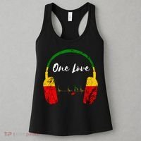 Rasta Reggae Music Headphones Jamaican Pride One Love Women's Tank Top thumb 3