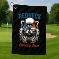 Redneck Raccoon Mullet White Trash Party Attire Hillbilly Gift Golf Towel thumb 1