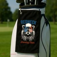Redneck Raccoon Mullet White Trash Party Attire Hillbilly Gift Golf Towel thumb 2