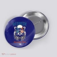 Redneck Raccoon Mullet White Trash Party Attire Hillbilly Gift Button thumb 0