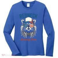 Redneck Raccoon Mullet White Trash Party Attire Hillbilly Gift Women's Long Sleeve Shirt thumb 0