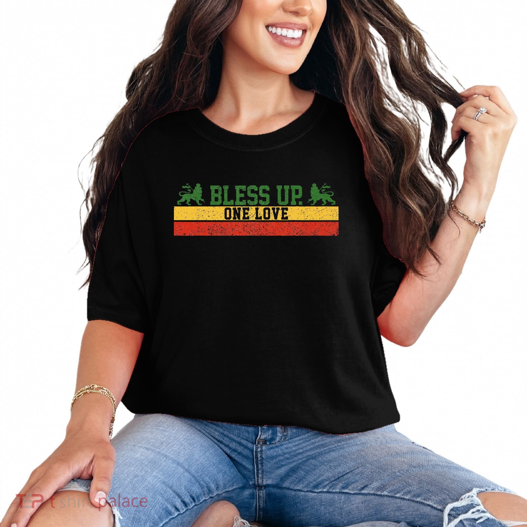Rastafari Reggae Music Bless Up Dub Dancehall Rasta Gift Comfort Colors T-Shirt