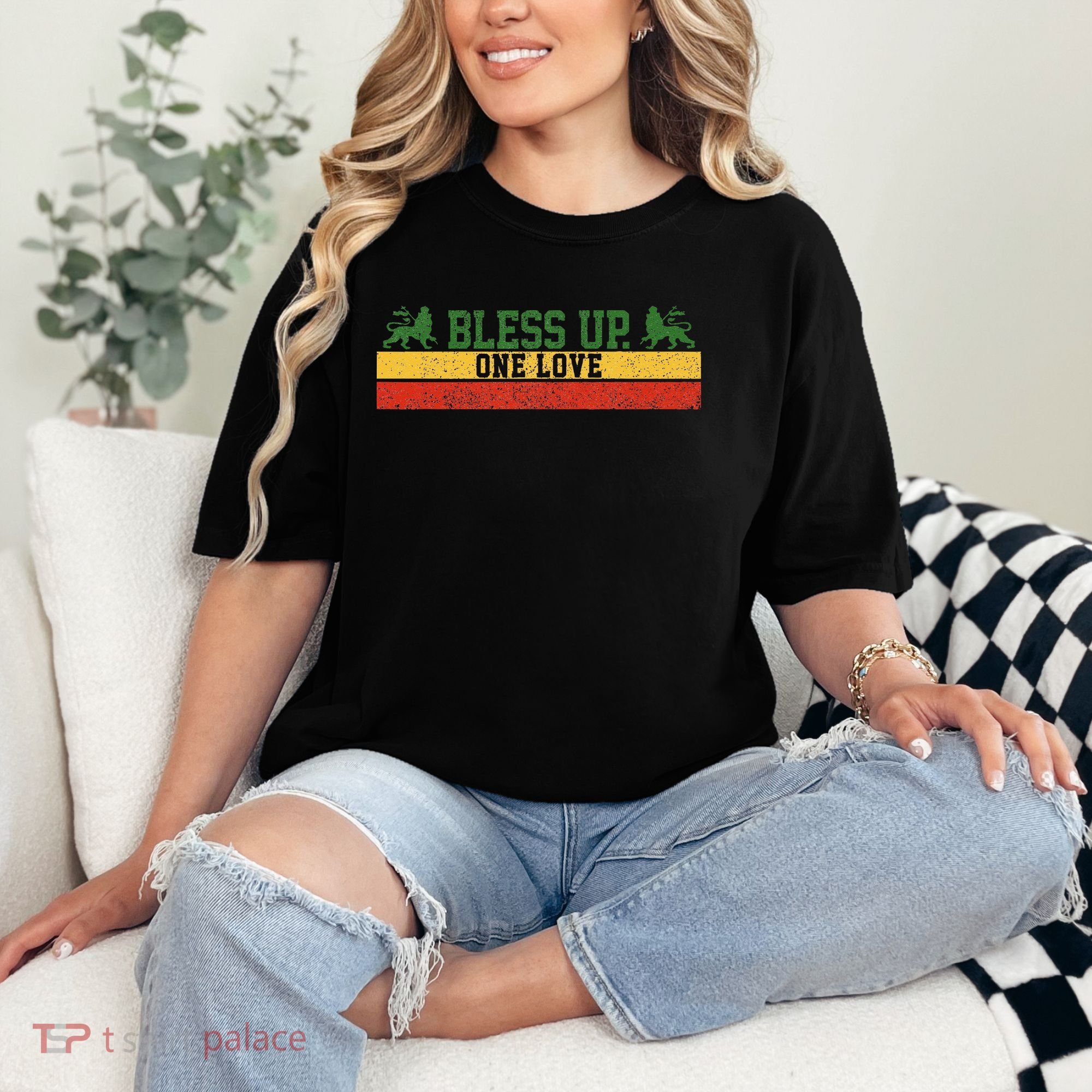 Rastafari Reggae Music Bless Up Dub Dancehall Rasta Gift Comfort Colors T-Shirt