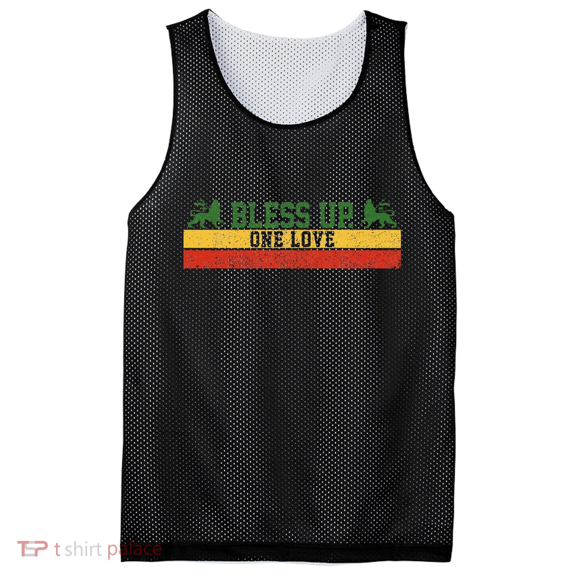 Rastafari Reggae Music Bless Up Dub Dancehall Rasta Gift Mesh Reversible Basketball Jersey Tank