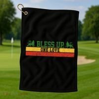 Rastafari Reggae Music Bless Up Dub Dancehall Rasta Gift Golf Towel thumb 1