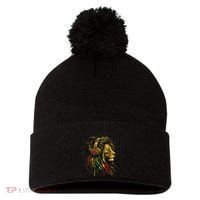Rasta Reggae Music Headphones Jamaican Pride Lion Of Judah Pom Pom 12in Knit Beanie thumb 0
