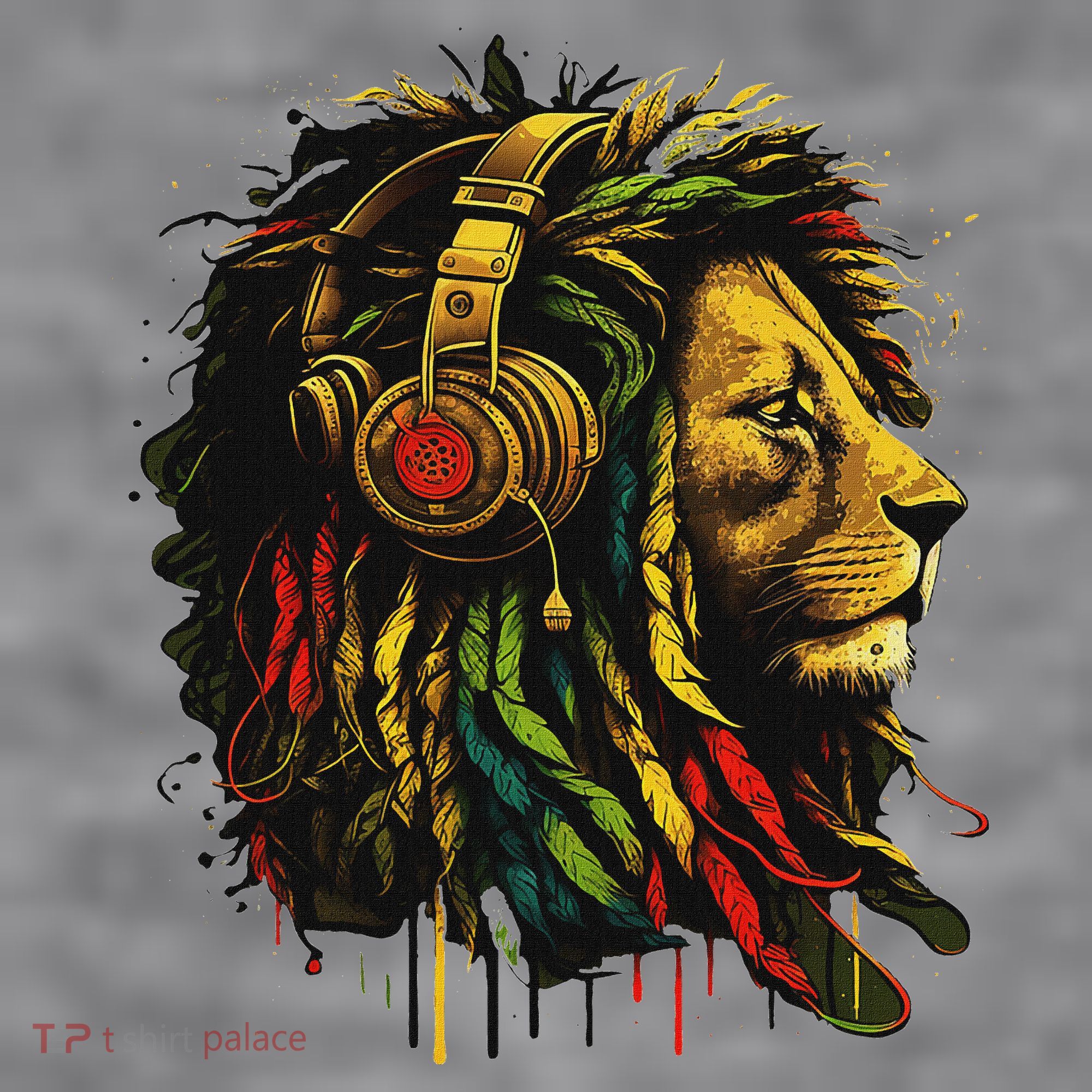 Rasta Reggae Music Headphones Jamaican Pride Lion Of Judah Women's Racerback Cropped Tank