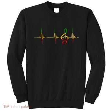 Rasta Reggae Music Note Rastafari Roots Heartbeat EKG Pulse Sweatshirt