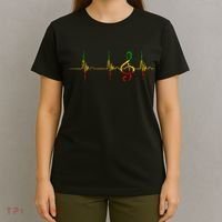 Rasta Reggae Music Note Rastafari Roots Heartbeat EKG Pulse T-Shirt thumb 4