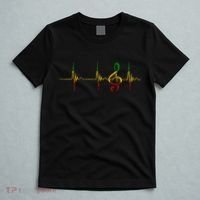 Rasta Reggae Music Note Rastafari Roots Heartbeat EKG Pulse T-Shirt thumb 5