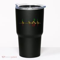 Rasta Reggae Music Note Rastafari Roots Heartbeat EKG Pulse Tumbler thumb 0