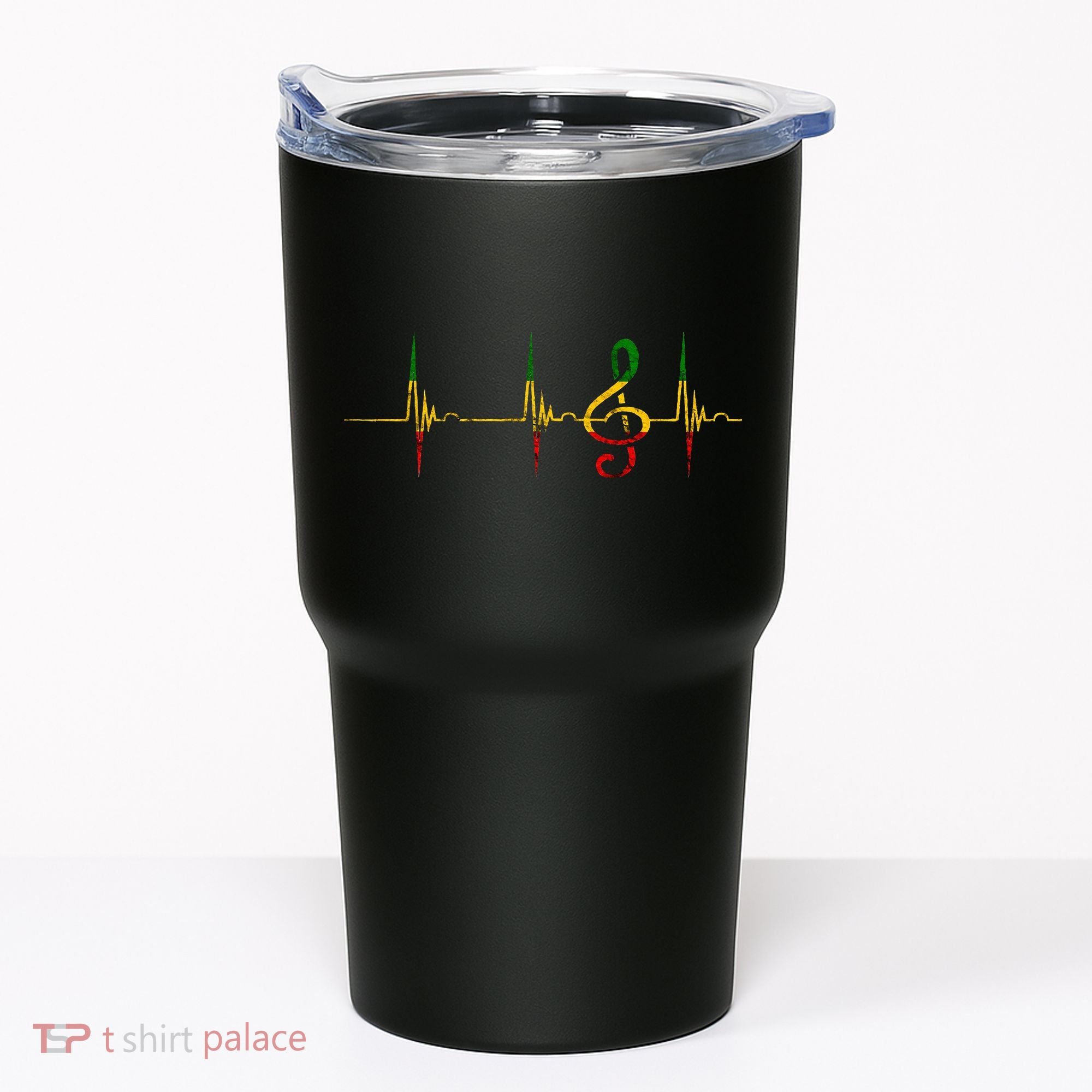 Rasta Reggae Music Note Rastafari Roots Heartbeat EKG Pulse Tumbler
