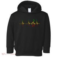 Rasta Reggae Music Note Rastafari Roots Heartbeat EKG Pulse Toddler Hoodie thumb 0