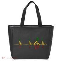 Rasta Reggae Music Note Rastafari Roots Heartbeat EKG Pulse Tote Bag thumb 0