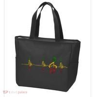 Rasta Reggae Music Note Rastafari Roots Heartbeat EKG Pulse Tote Bag thumb 3