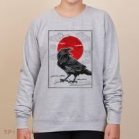 Raven Red Moon Anime Japanese Art Women's Sweatshirt thumb 0