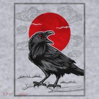 Raven Red Moon Anime Japanese Art Women's Sweatshirt thumb 2