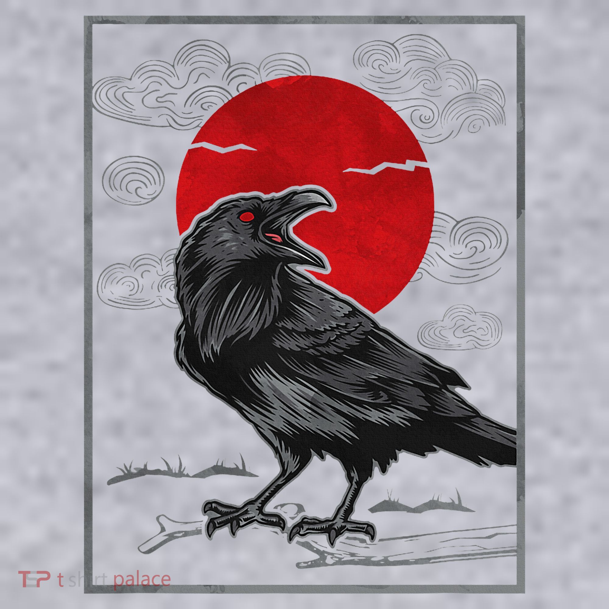 Raven Red Moon Anime Japanese Art Women's Sweatshirt