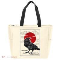 Raven Red Moon Anime Japanese Art Tote Bag thumb 0