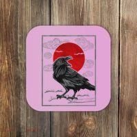 Raven Red Moon Anime Japanese Art Coaster thumb 0