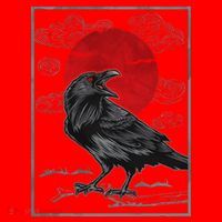 Raven Red Moon Anime Japanese Art Santa Hat thumb 1