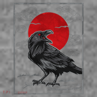 Raven Red Moon Anime Japanese Art Toddler Hoodie thumb 2