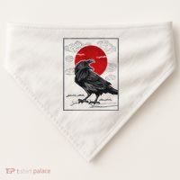 Raven Red Moon Anime Japanese Art USA-Made Doggie Bandana thumb 0