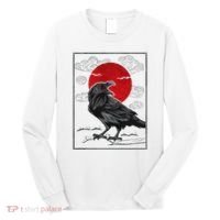 Raven Red Moon Anime Japanese Art Long Sleeve Shirt thumb 0