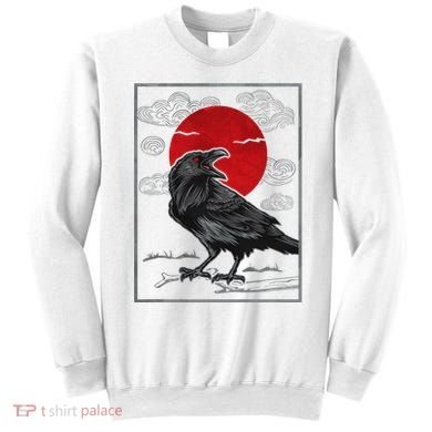 Raven Red Moon Anime Japanese Art Sweatshirt