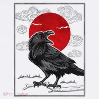 Raven Red Moon Anime Japanese Art Sweatshirt thumb 3