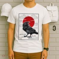 Raven Red Moon Anime Japanese Art T-Shirt thumb 6