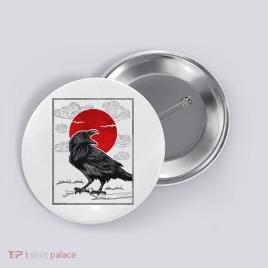 Raven Red Moon Anime Japanese Art Button