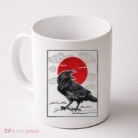 Raven Red Moon Anime Japanese Art Coffee Mug thumb 0